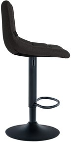 Conjunto de 2 bancos altos Jerry em tecido com estrutura preta 87-108,5 x 43 x 46,5 cm Preto