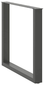 Pés para mesa de jantar em formato de U, 2 peças, antracite, 80x(72-73
