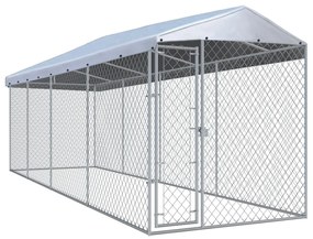 vidaXL Canil de exterior com telhado 760x190x225 cm