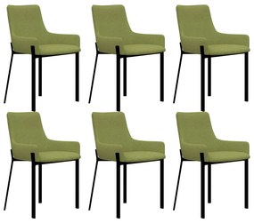 vidaXL Cadeiras de jantar 6 pcs tecido verde