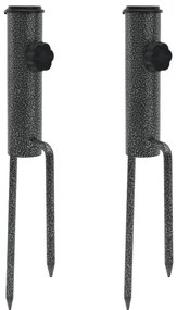 Suportes de guarda-sol c/ espigões 2 pcs 9x35cm aço galvanizado