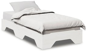 vidaXL Cama sem colchão empilháveis 100x200 cm madeira maciça branco