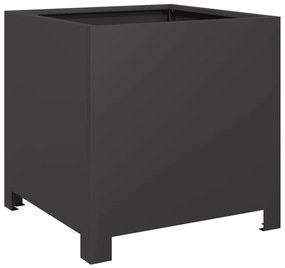 Vaso/floreira de jardim 2 pcs 40x40x40 cm aço preto