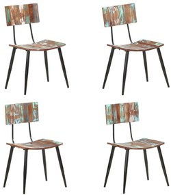 vidaXL Cadeiras de jantar 4 pcs madeira recuperada maciça
