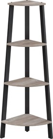Estante de canto com 4 prateleiras 34 x 34 x 125 cm preto-greige