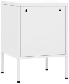 Mesa de cabeceira 35x35x51 cm aço branco