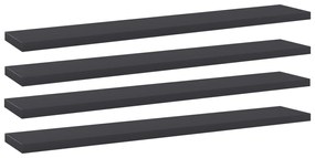 vidaXL Prateleiras para estante 4 pcs 60x10x1,5cm contraplacado cinza