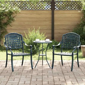 vidaXL Cadeira de Jardim 2 pcs Verde 55 x 56.5 x 91cm Alumínio
