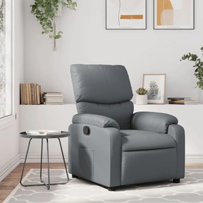 vidaXL Poltrona reclinável couro artificial cinzento