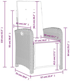 Cadeiras jardim reclináveis 2 pcs c/ apoio de pés bege mistura