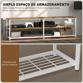 Móvel de TV Estilo Industrial Móvel de TV para Sala de Estar com Luzes