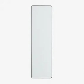 Espelho De Parede Retangular Em Alumínio 35x120 Cm Sadint Preto - Sklum
