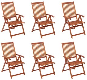 Cadeiras de jardim dobráveis 6 pcs madeira de acácia maciça