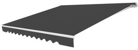 Toldo retrátil 3,6 x 3 m em alumínio com manivela e poliéster impermeável para exterior Cinzento