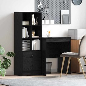 mesa com Armazenamento Carvalho Preto Madeira Engenheirada