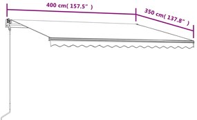 Toldo retrátil automático 400x350 cm antracite