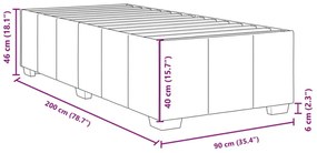 Estrutura de cama sem colchão 90x200 cm tecido preto