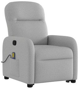 Poltrona elevatória de massagens tecido cinzento-nublado