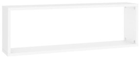 Estantes parede cúbicas 4pcs deriv. madeira 80x15x26,5cm branco