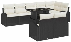 Conjunto de Sofás de Jardim vidaXL de 9 Peças com Almofadas Rattan Pre