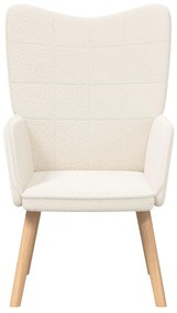Poltrona Relaxante vidaXL em Tecido Semelhante a Lã Creme