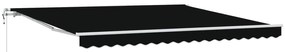vidaXL Toldo Retrátil Manual Preto 400 × 300 cm tecido
