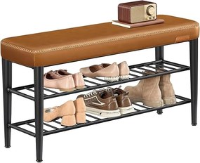 Banco de sapatos com assento acolchoado e prateleira adicional | VASAGLE | 100 x 30 x 50 cm | LSB113K01.