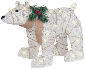 Decoração de urso polar branco com LED 34 cm SIVULA Beliani