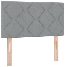 Cama Box Spring com Colchão Cinza Claro 120x200 cm Tecido