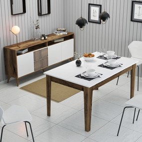 **** Conjunto de Mobiliário de Sala de Estar Milan500 – Nogueira – Cóm