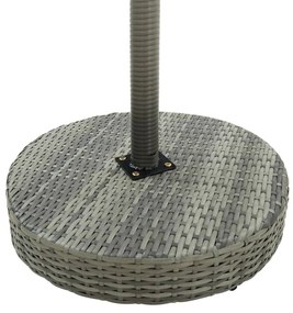 3 pcs conjunto de bar para jardim vime PE cinzento