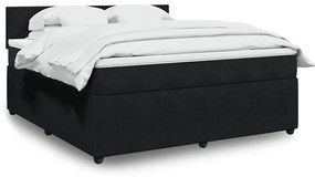 vidaXL Cama com molas/colchão 180x200 cm veludo preto
