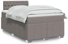 Cama boxspring c/ colchão 120x190cm tecido castanho-acinzentado