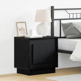 vidaXL Cômodas de Cabeceira com Luzes LED 2 peças Madeira de Carvalho Preto 44x34,5x45 cm