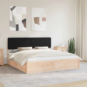 vidaXL Estrutura de Cama com Cabeceira Estofada Preto 200 x 200 cm