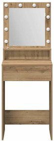 Penteadeira vidaXL com Luzes LED Carvalho Artisan 50x41x135 cm