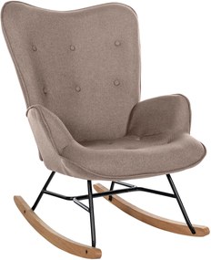 Cadeira de balanço Sanka em tecido 71 x 98 x 88 cm Castanho acinzentado
