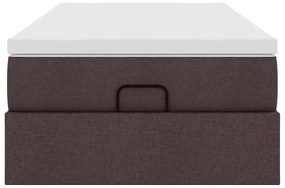 Estrutura cama otomana colchão 90x200 cm tecido castanho escuro