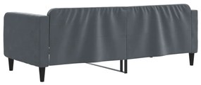 Sofá-cama 90x200 cm veludo cinzento-escuro