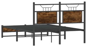 Estrutura de cama s/ colchão derivados madeira carvalho fumado