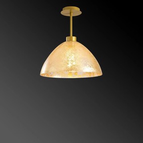 Candeeiro de Teto Bergama – Dourado – Diâmetro 34 cm, Altura 37 cm