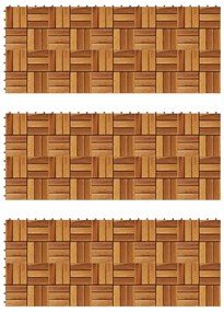 271793 vidaXL Conjunto de 30 azulejos decorativos, em acácia, 30 x 30 cm
