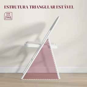 Conjunto de 2 Cadeiras Dobráveis com Encosto e Estrutura de Aço (MESA NÃO INCLUIDA) para Sala de Estar escritório Estúdio 45x46x78 cm Branco