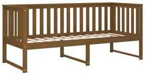 Sofá-cama 80x200 cm madeira de pinho maciça castanho mel