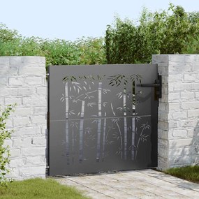 Portão de Jardim Preto 105 x 100 cm Aço com Revestimento em Pó