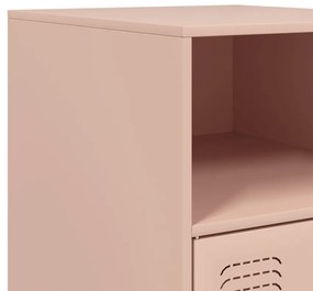 Mesa de cabeceira 34,5x39x62 cm aço rosa