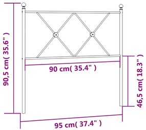 Cabeceira de cama 90 cm metal branco