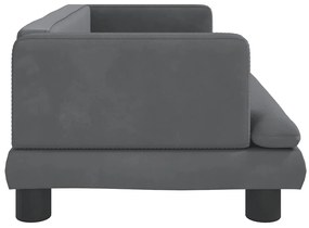 Cama para cães 80x45x30 cm veludo cinzento-escuro