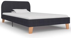 Estrutura de cama em tecido 90x200 cm cinzento-escuro