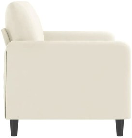Sofá de 2 lugares veludo 140 cm cor creme